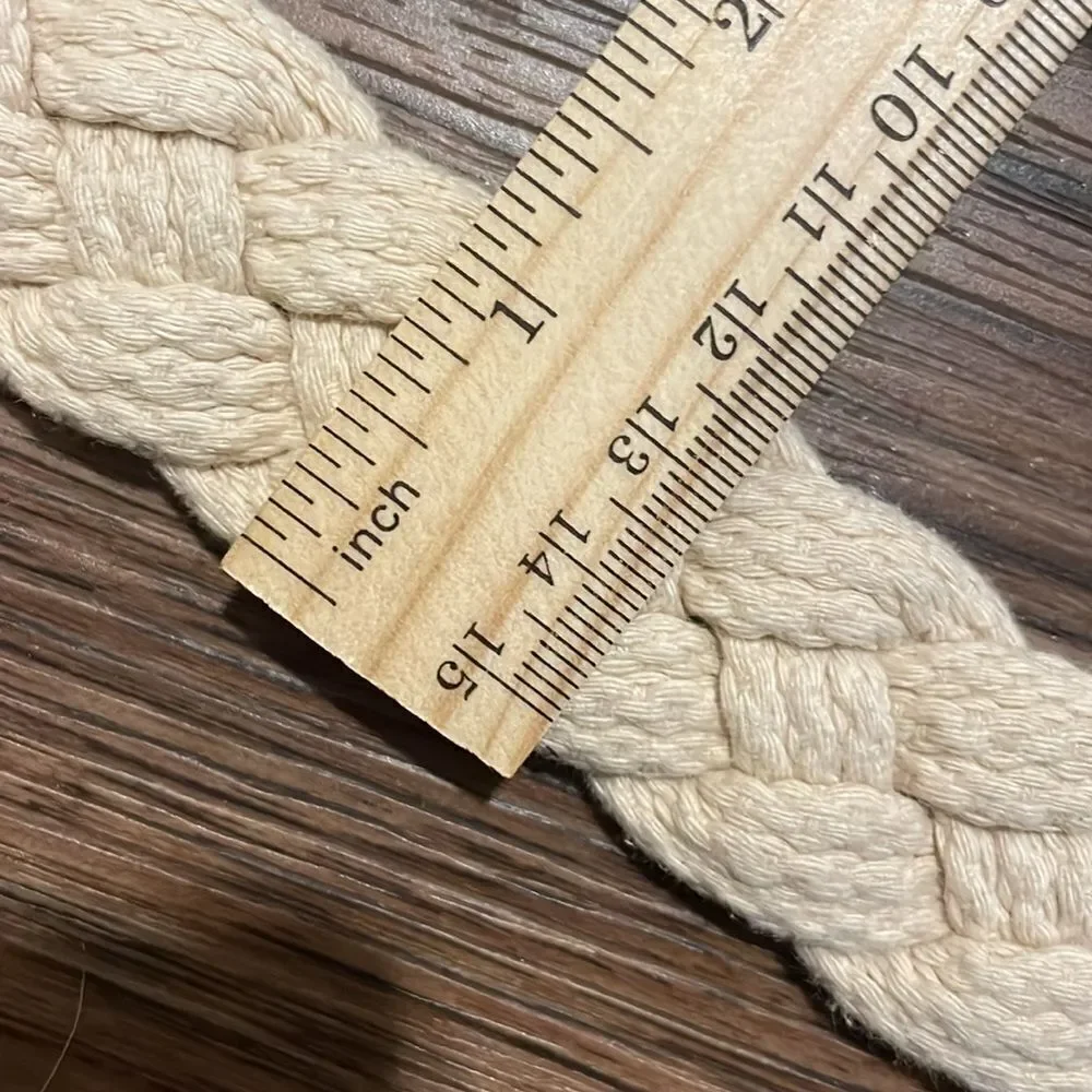 Abercrombie and Fitch Cream Braided Woven Belt